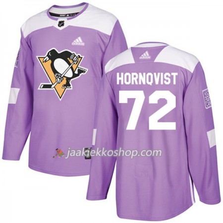Miehille NHL Pittsburgh Penguins Pelipaita Patric Hornqvist 72 Adidas 2017-2018 Violetti Fights Cancer Practice Authentic